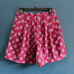 Vintage 90s Floral Shorts‎ Women's Size 10 Essentials Sport Purple Pink Retro